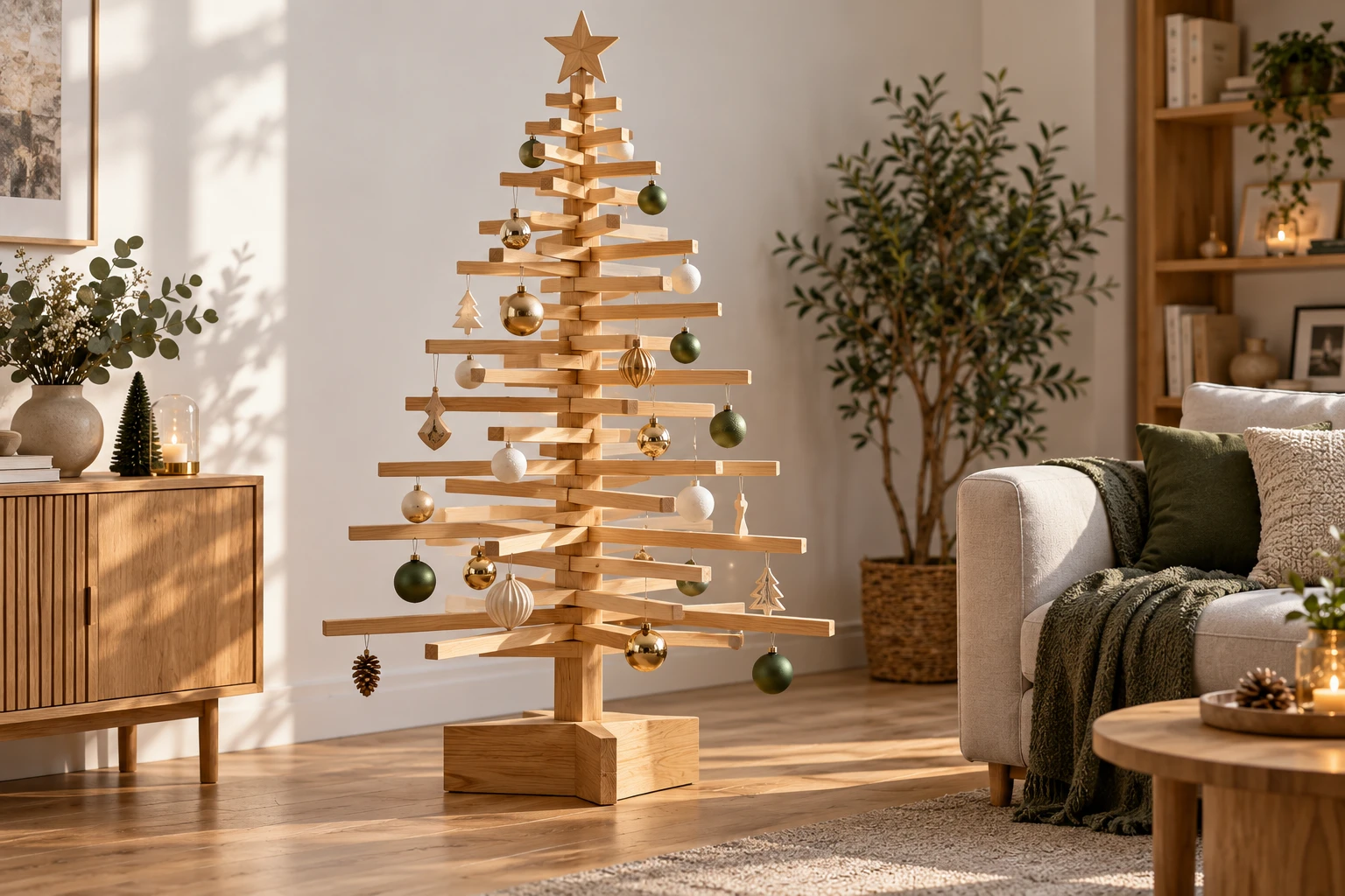 Fabriquer un sapin en bois avec des tasseaux, pas à pas