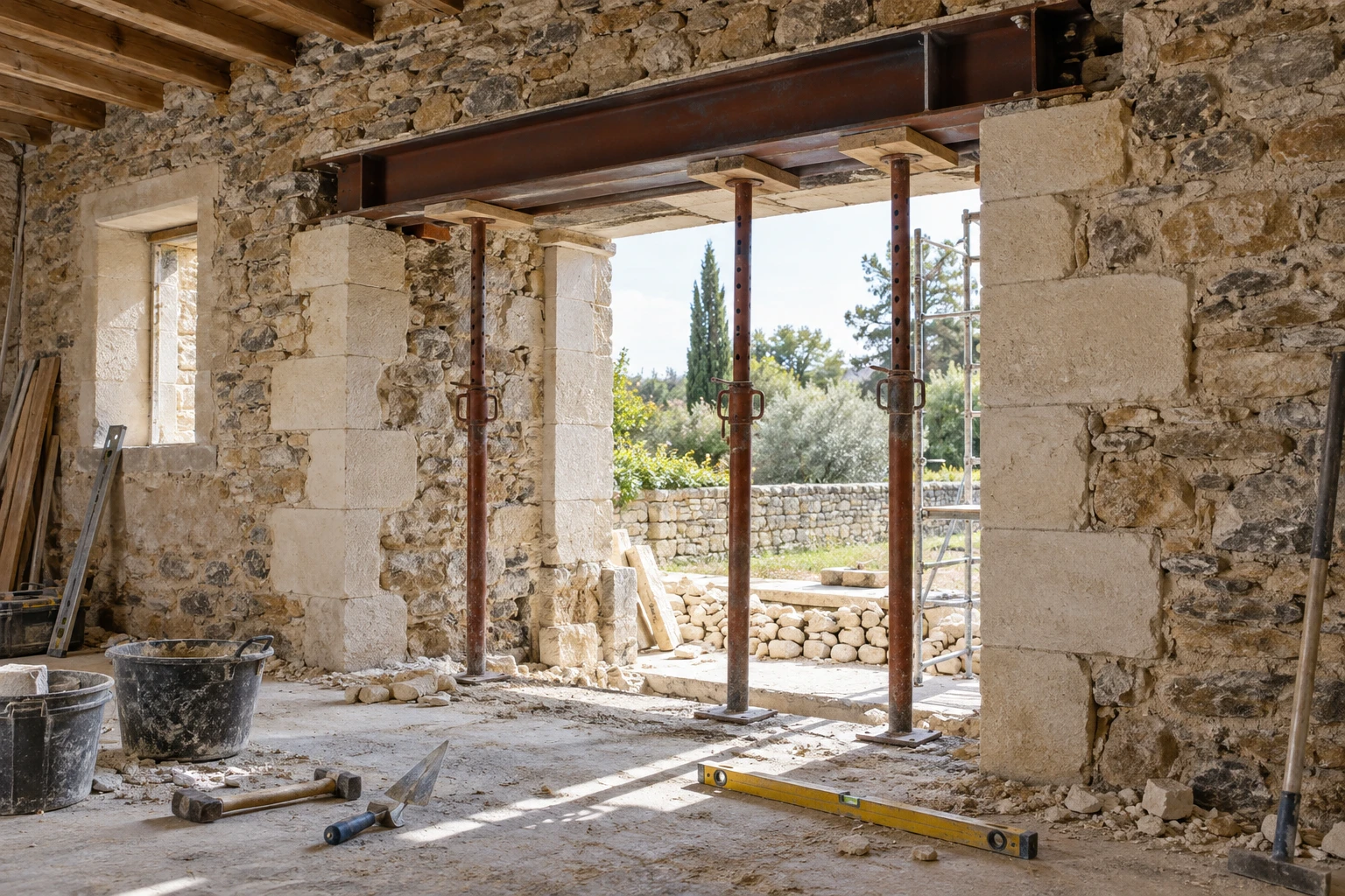 Jambage d’une ouverture dans un mur en pierre : méthode complète